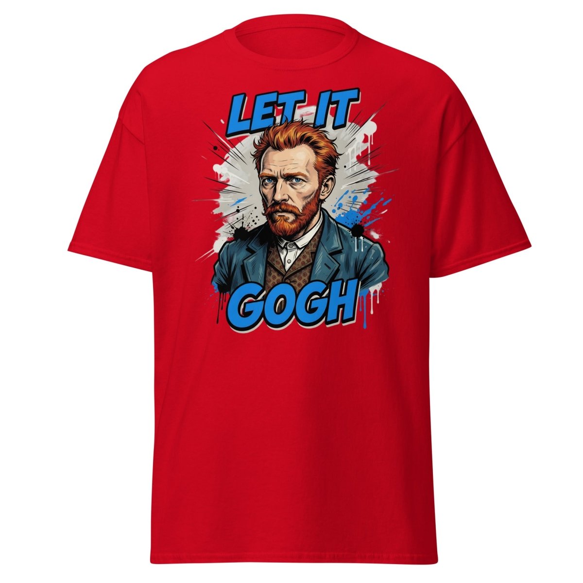 Let It Gogh Van Gogh T-Shirt – Funny Artist Pun Tee - Red - TeeRipple