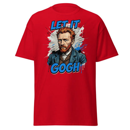 Let It Gogh Van Gogh T-Shirt – Funny Artist Pun Tee - Red - TeeRipple
