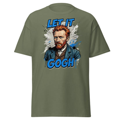 Let It Gogh Van Gogh T-Shirt – Funny Artist Pun Tee - Military Green - TeeRipple