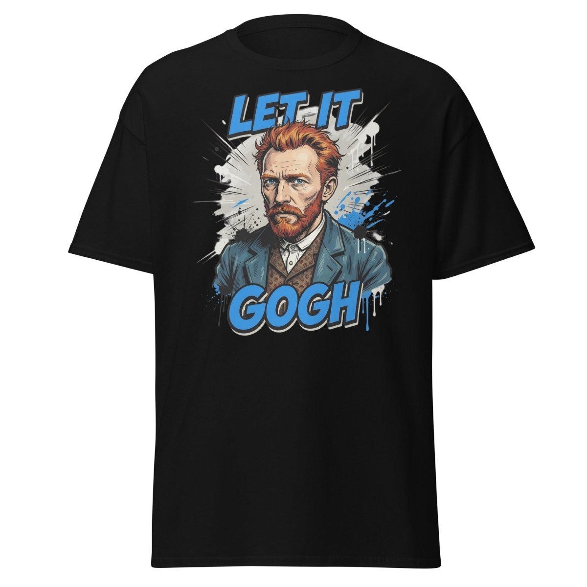 Let It Gogh Van Gogh T-Shirt – Funny Artist Pun Tee - Black - TeeRipple