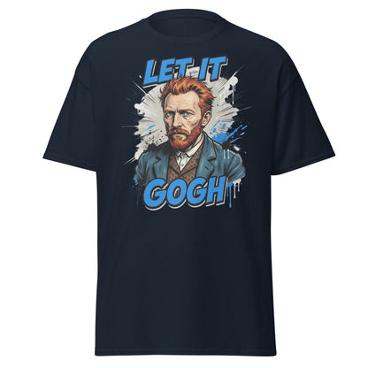 Let It Gogh Van Gogh T-Shirt – Funny Artist Pun Tee - Navy - TeeRipple