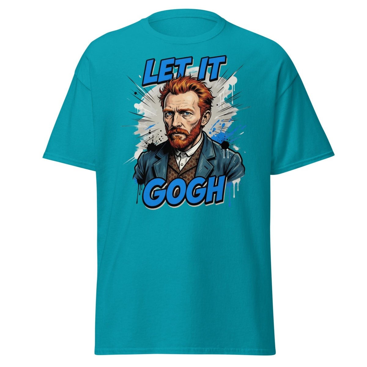 Let It Gogh Van Gogh T-Shirt – Funny Artist Pun Tee - Tropical Blue - TeeRipple