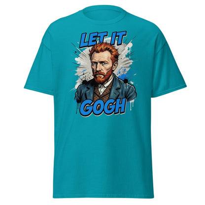 Let It Gogh Van Gogh T-Shirt – Funny Artist Pun Tee - Tropical Blue - TeeRipple
