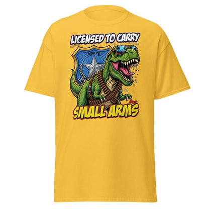 Licensed to Carry Small Arms T - Rex Funny T-Shirt - Daisy - TeeRipple