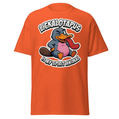 Lickalotapus Is My Spirit Animal Funny Platypus T-Shirt - Orange - TeeRipple