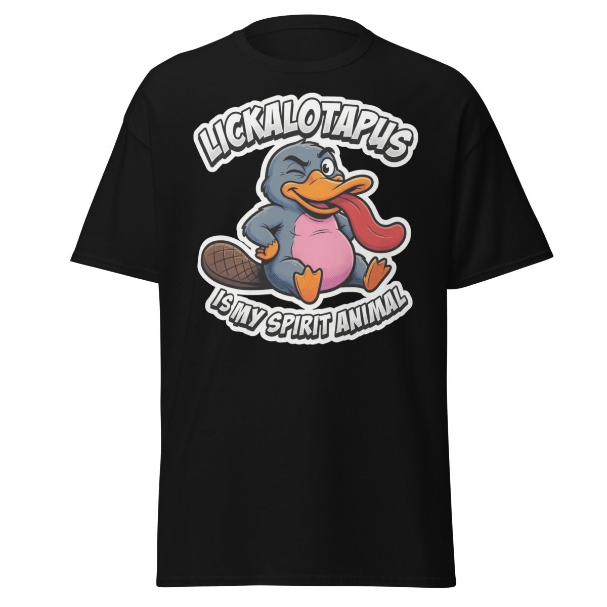Lickalotapus Is My Spirit Animal Funny Platypus T-Shirt - Black - TeeRipple