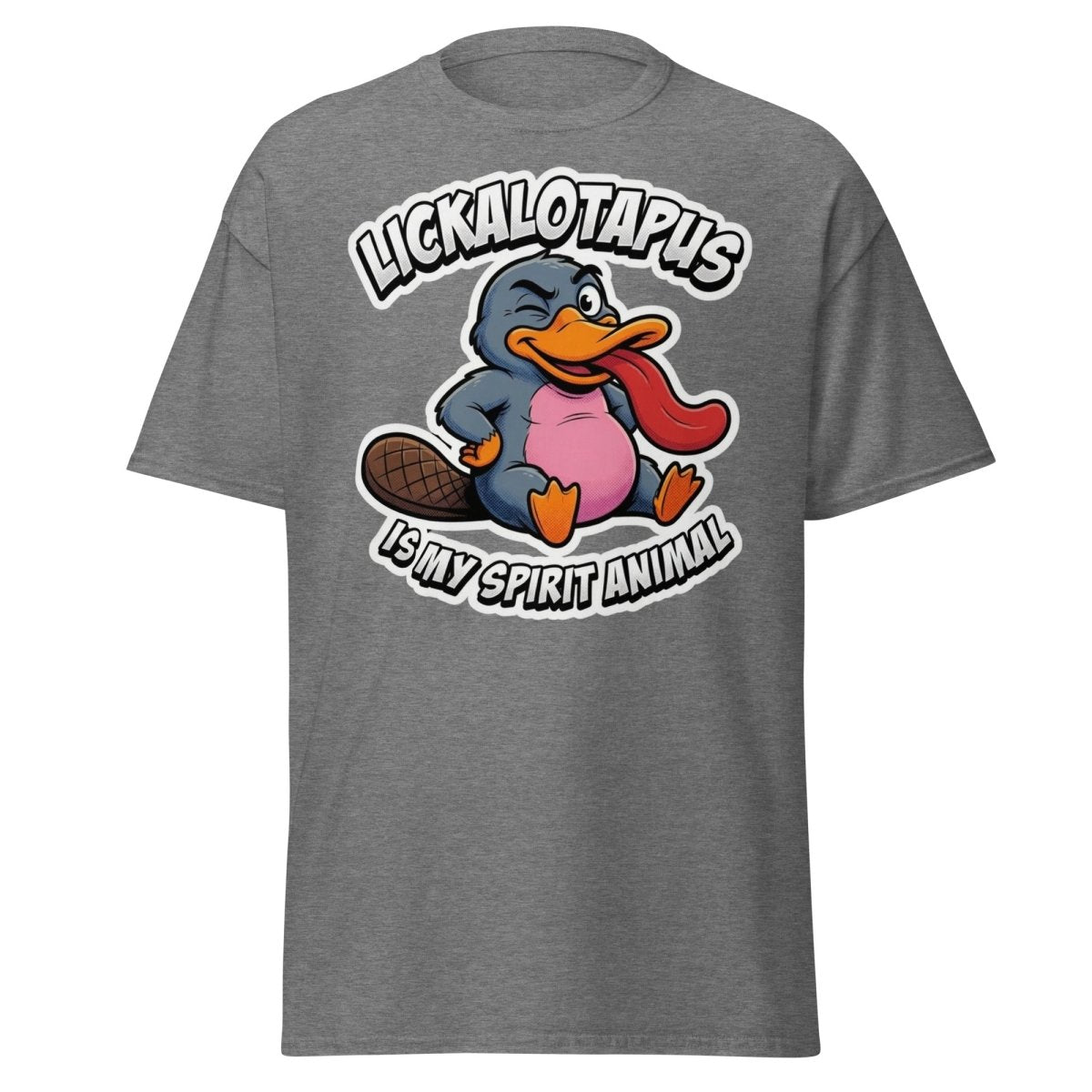 Lickalotapus Is My Spirit Animal Funny Platypus T-Shirt - Graphite Heather - TeeRipple