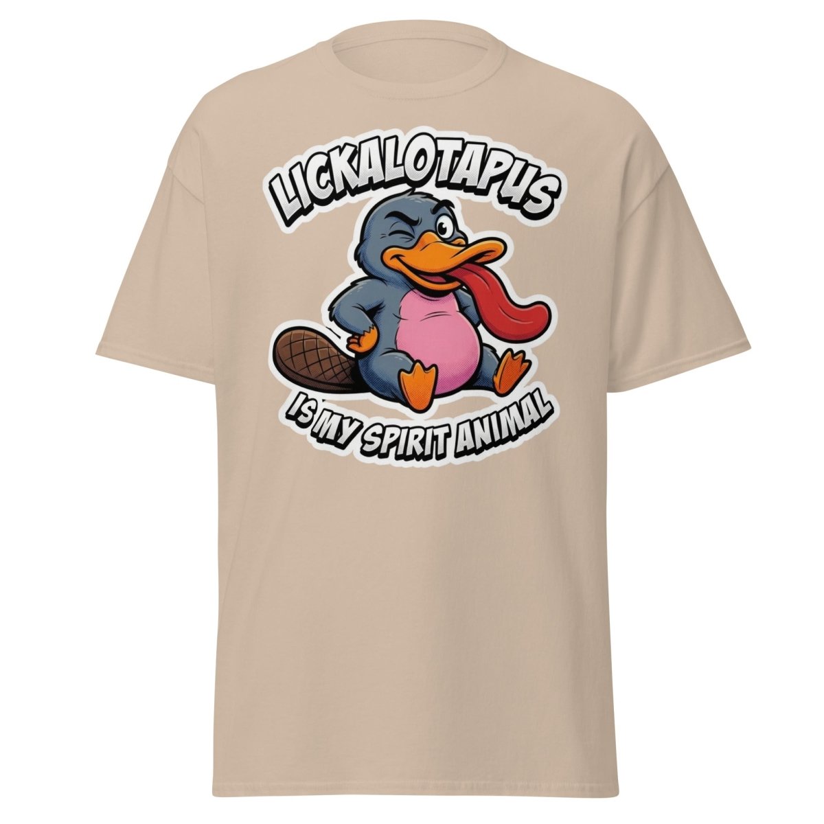Lickalotapus Is My Spirit Animal Funny Platypus T-Shirt - Sand - TeeRipple