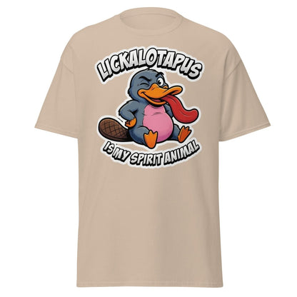 Lickalotapus Is My Spirit Animal Funny Platypus T-Shirt - Sand - TeeRipple