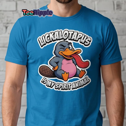 Lickalotapus Is My Spirit Animal Funny Platypus T-Shirt - Maroon - TeeRipple