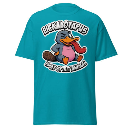 Lickalotapus Is My Spirit Animal Funny Platypus T-Shirt - Tropical Blue - TeeRipple