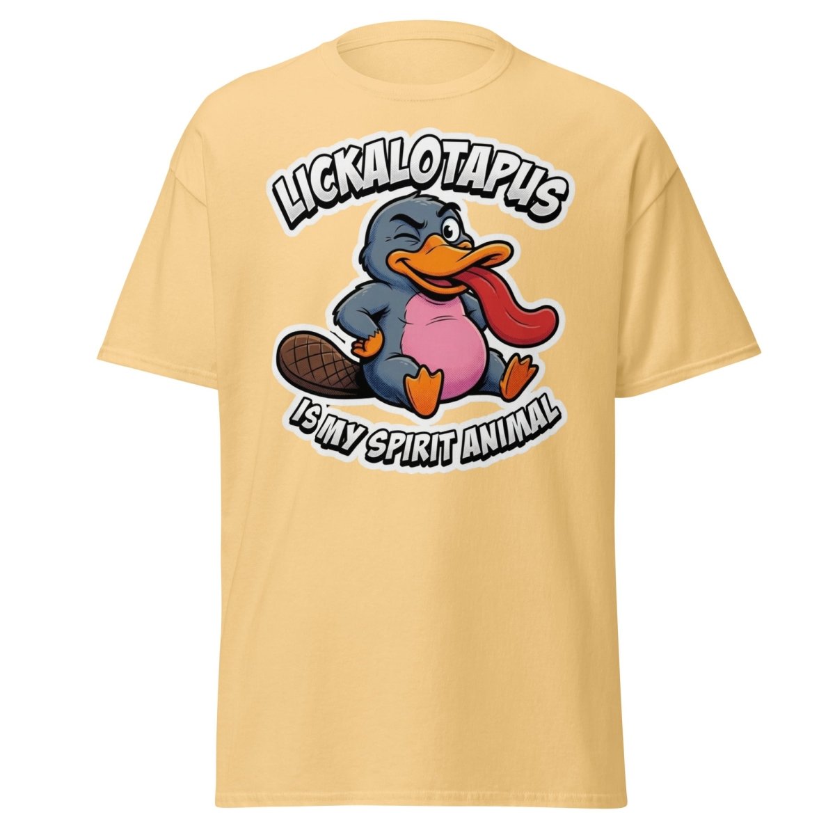 Lickalotapus Is My Spirit Animal Funny Platypus T-Shirt - Yellow Haze - TeeRipple