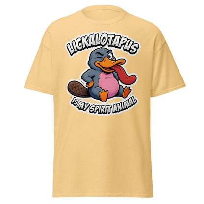Lickalotapus Is My Spirit Animal Funny Platypus T-Shirt - Yellow Haze - TeeRipple