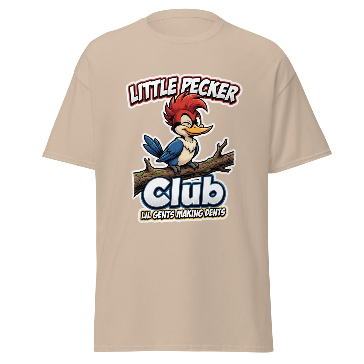 Little Pecker Club Funny Woodpecker T-Shirt - Sand - TeeRipple