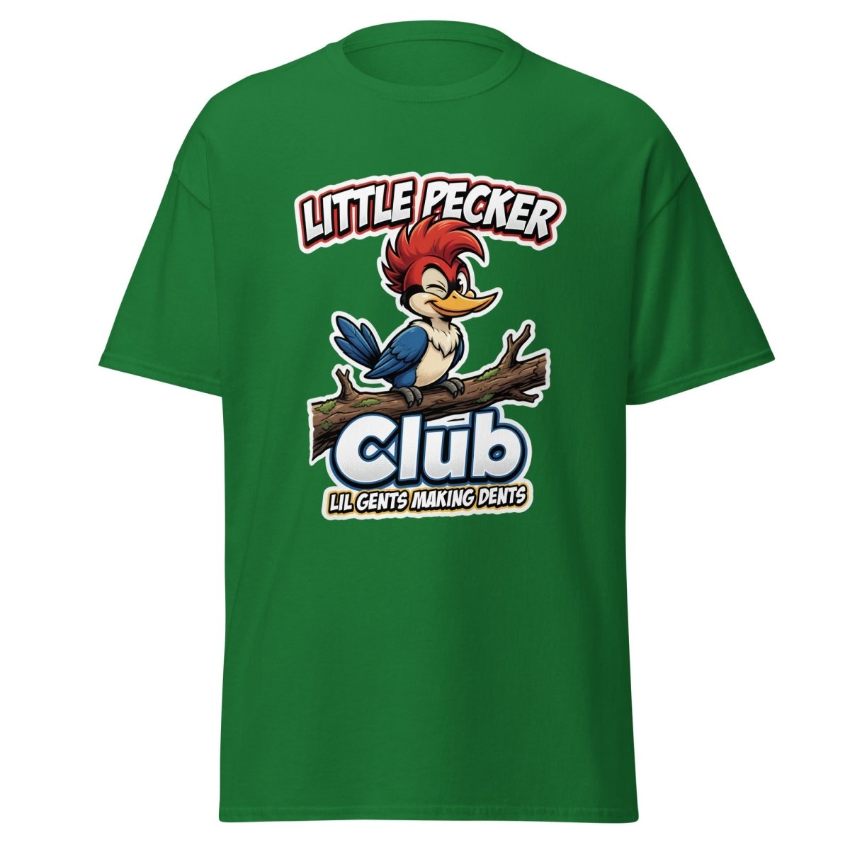 Little Pecker Club Funny Woodpecker T-Shirt - Turf Green - TeeRipple