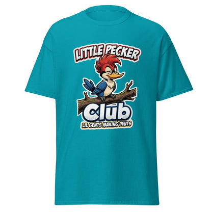 Little Pecker Club Funny Woodpecker T-Shirt - Tropical Blue - TeeRipple