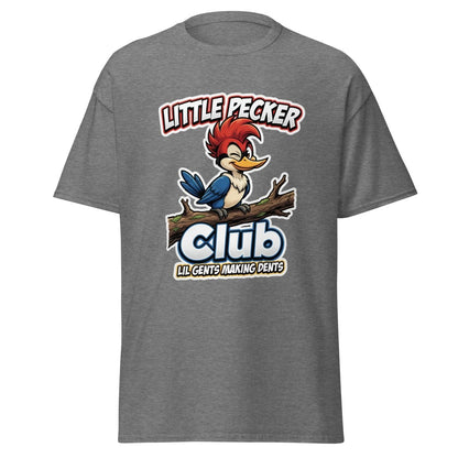 Little Pecker Club Funny Woodpecker T-Shirt - Graphite Heather - TeeRipple