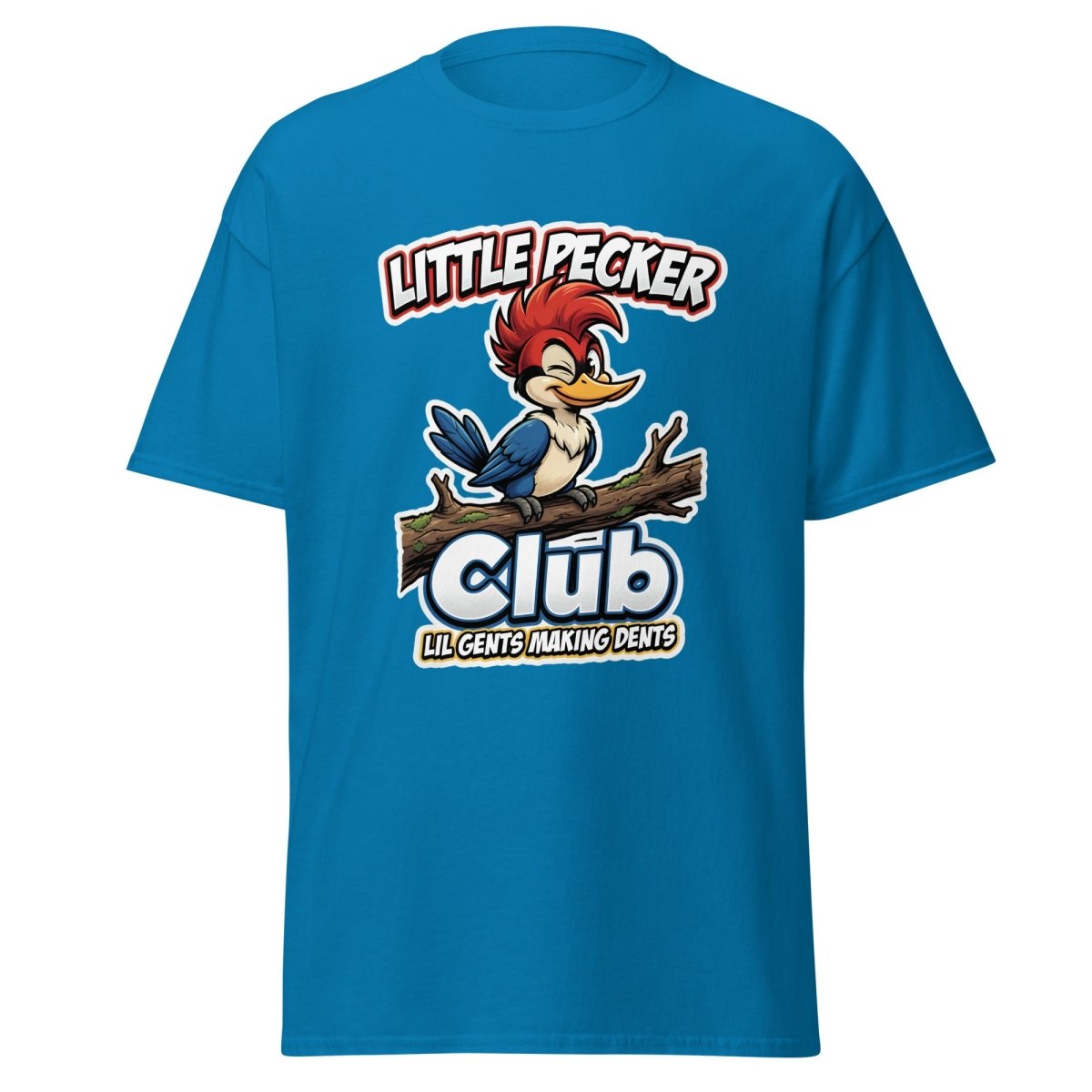 Little Pecker Club Funny Woodpecker T-Shirt - Sapphire - TeeRipple