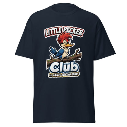 Little Pecker Club Funny Woodpecker T-Shirt - Navy - TeeRipple