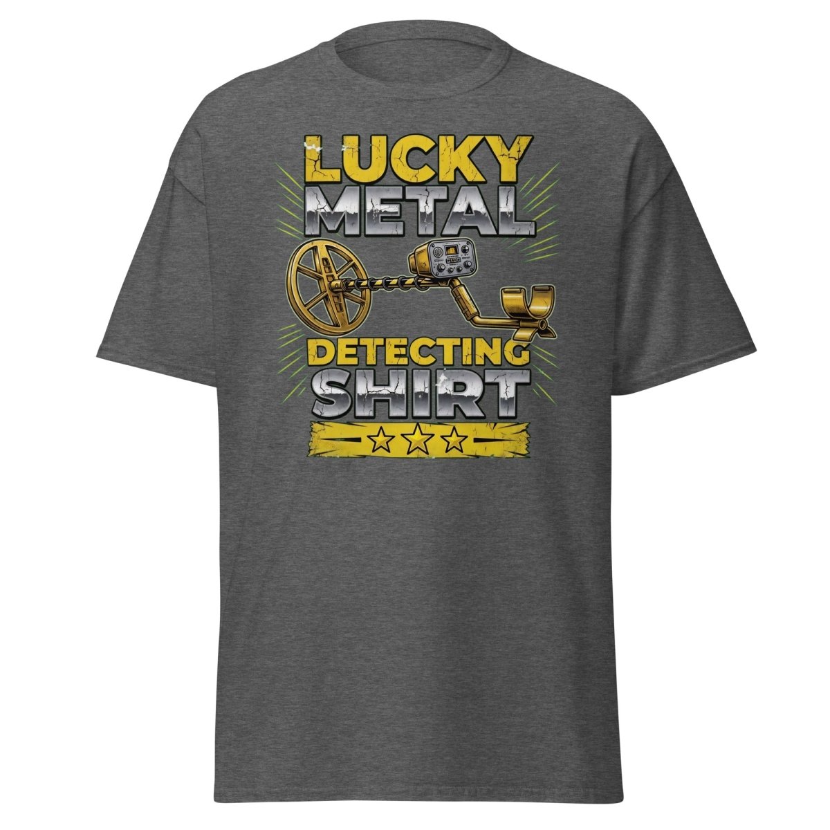 Lucky Metal Detecting Shirt - Metal Detector Tee - Dark Heather - TeeRipple