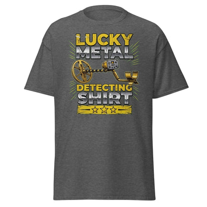 Lucky Metal Detecting Shirt - Metal Detector Tee - Dark Heather - TeeRipple