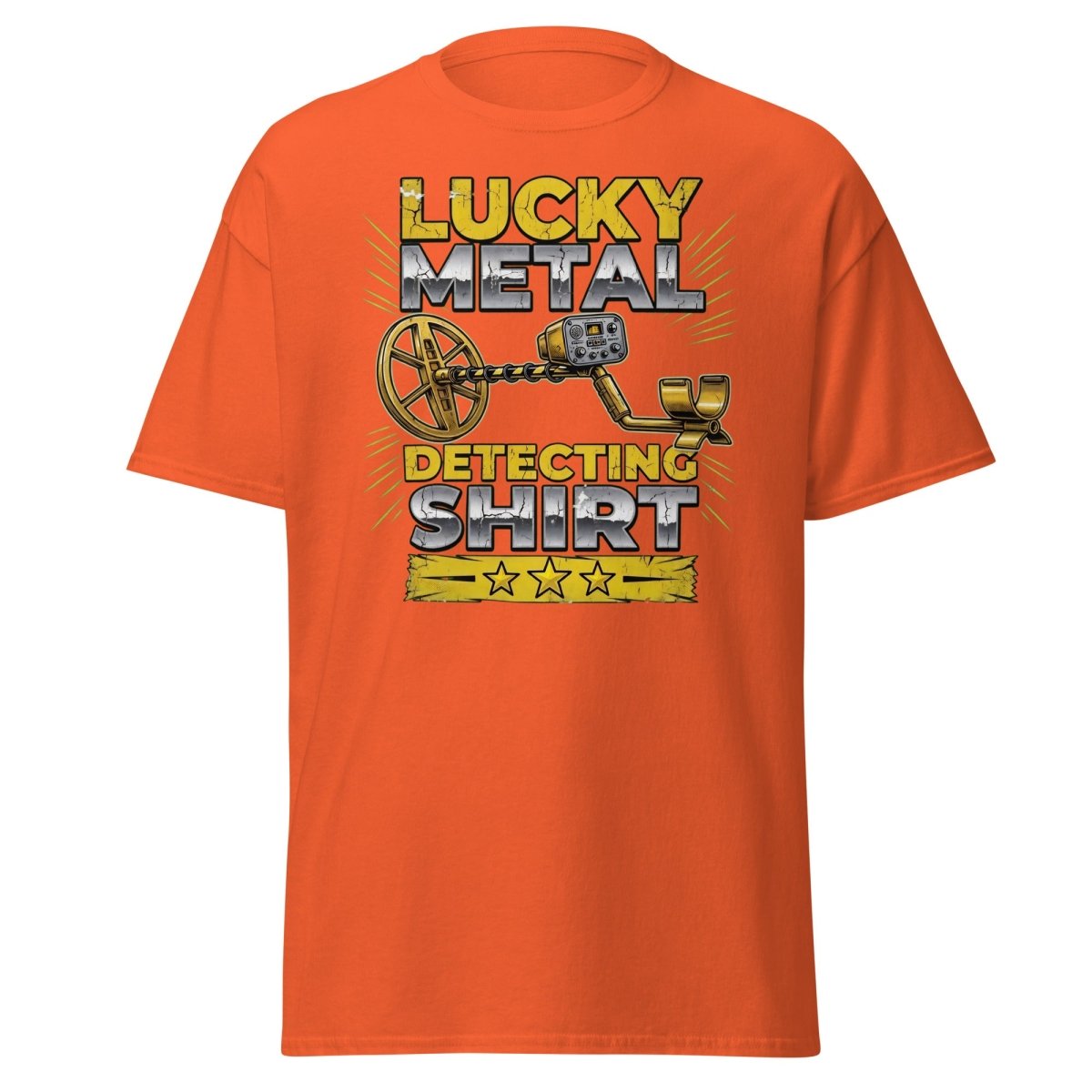 Lucky Metal Detecting Shirt - Metal Detector Tee - Orange - TeeRipple