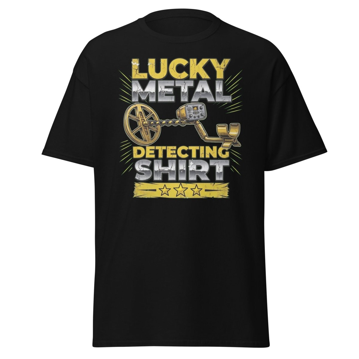 Lucky Metal Detecting Shirt - Metal Detector Tee - Black - TeeRipple
