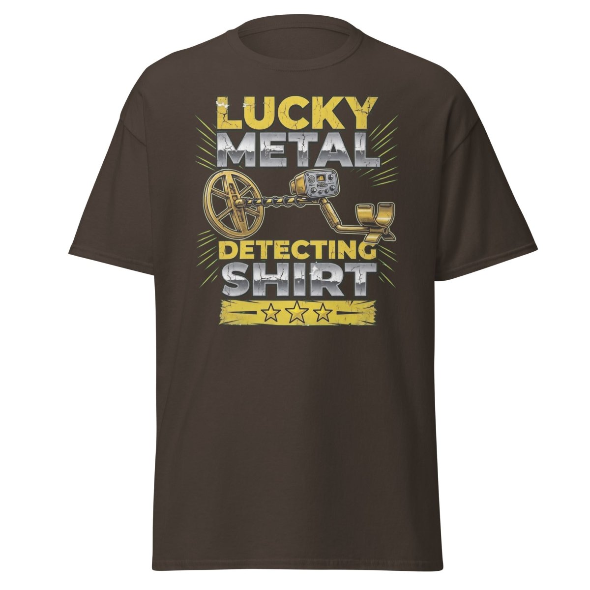 Lucky Metal Detecting Shirt - Metal Detector Tee - Dark Chocolate - TeeRipple