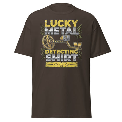 Lucky Metal Detecting Shirt - Metal Detector Tee - Dark Chocolate - TeeRipple