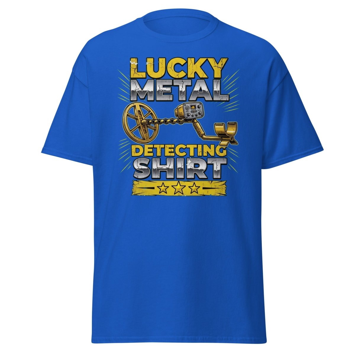 Lucky Metal Detecting Shirt - Metal Detector Tee - Royal - TeeRipple