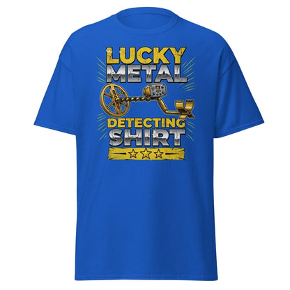 Lucky Metal Detecting Shirt - Metal Detector Tee - Royal - TeeRipple