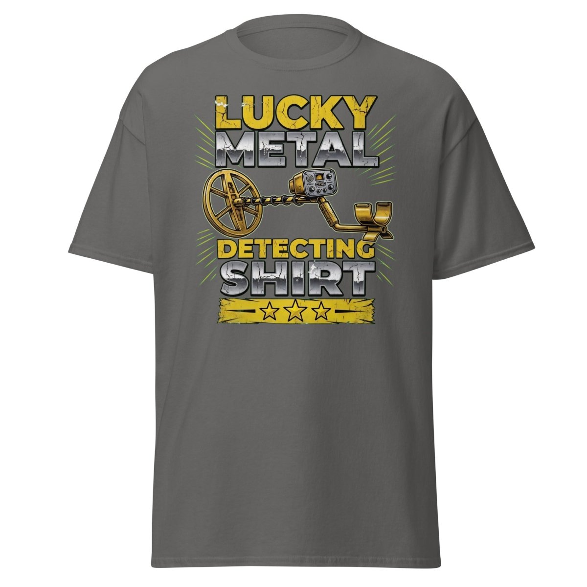 Lucky Metal Detecting Shirt - Metal Detector Tee - Charcoal - TeeRipple