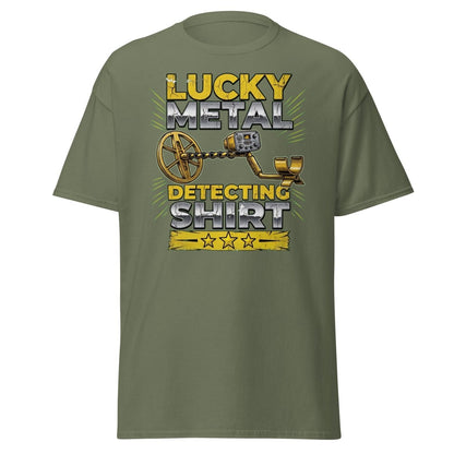 Lucky Metal Detecting Shirt - Metal Detector Tee - Military Green - TeeRipple