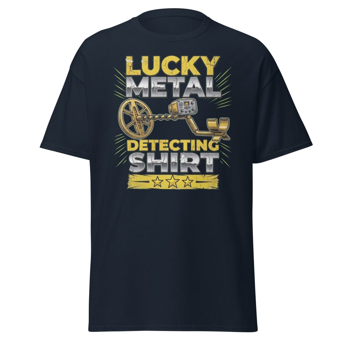 Lucky Metal Detecting Shirt - Metal Detector Tee - Navy - TeeRipple