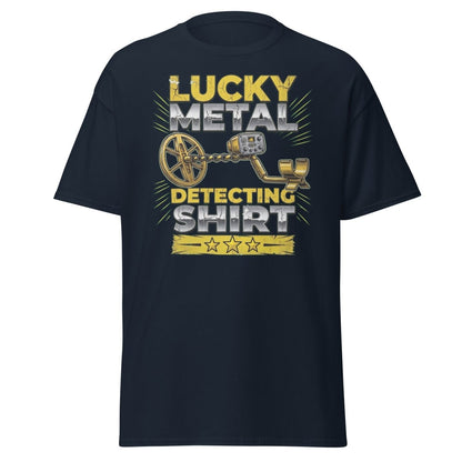 Lucky Metal Detecting Shirt - Metal Detector Tee - Navy - TeeRipple