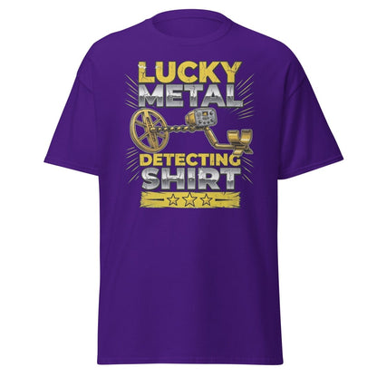 Lucky Metal Detecting Shirt - Metal Detector Tee - Purple - TeeRipple