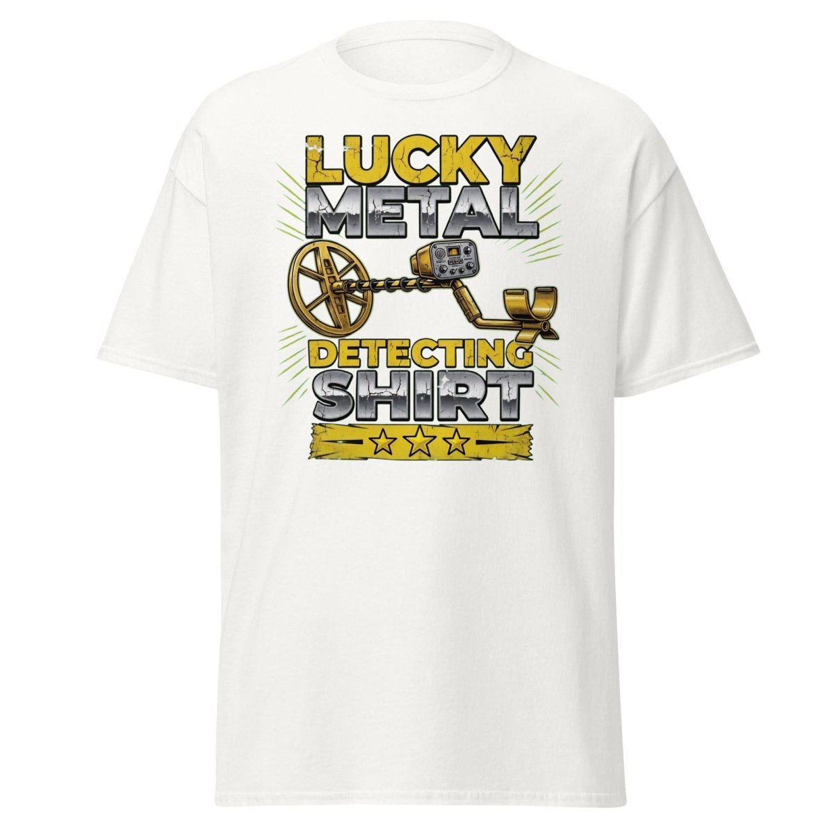 Lucky Metal Detecting Shirt - Metal Detector Tee - White - TeeRipple