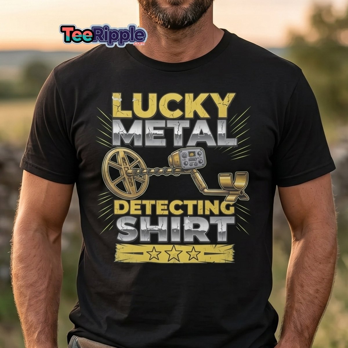 Lucky Metal Detecting Shirt - Metal Detector Tee - Maroon - TeeRipple