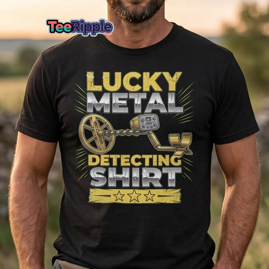 Lucky Metal Detecting Shirt - Metal Detector Tee - Maroon - TeeRipple