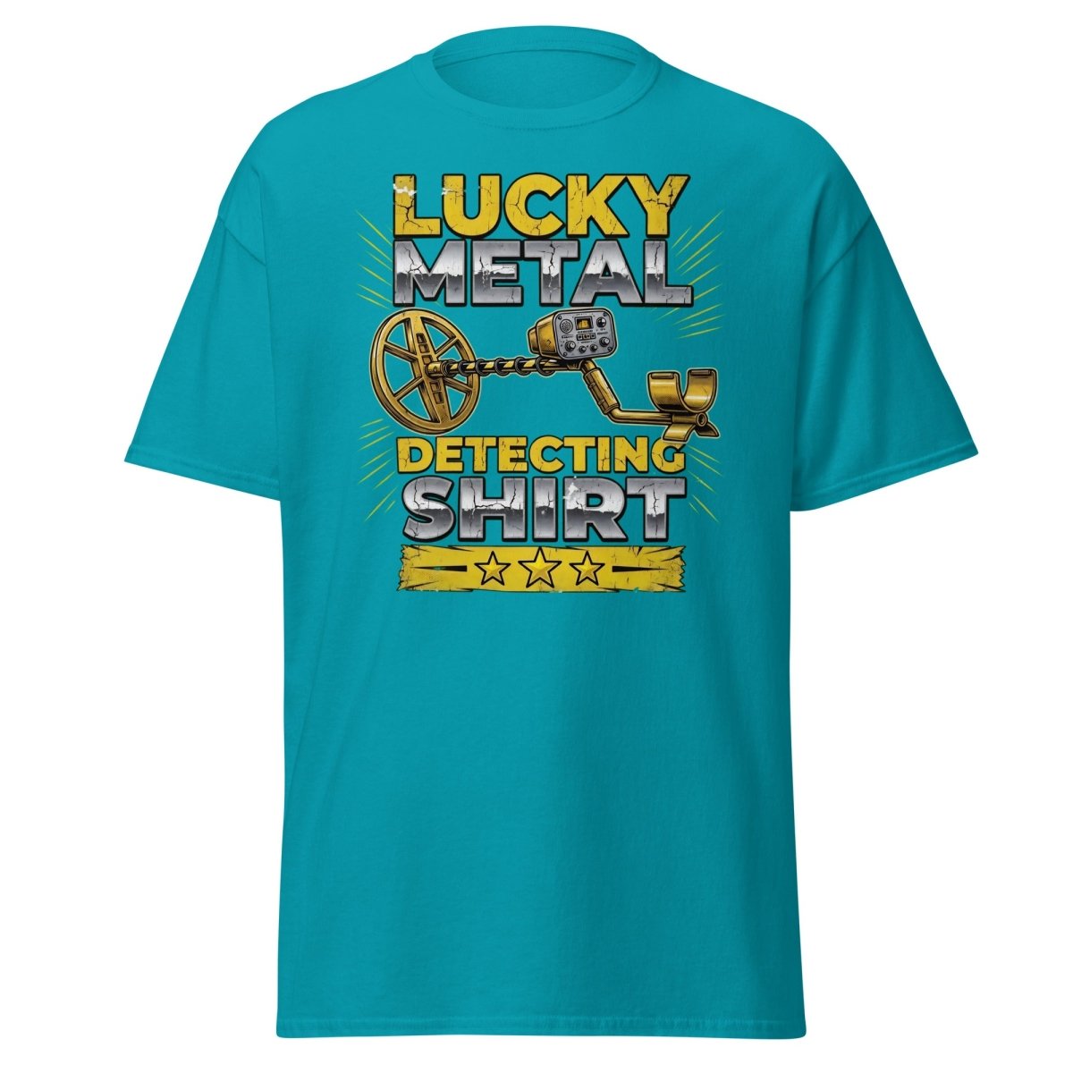 Lucky Metal Detecting Shirt - Metal Detector Tee - Tropical Blue - TeeRipple