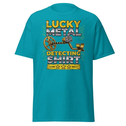 Lucky Metal Detecting Shirt - Metal Detector Tee - Tropical Blue - TeeRipple
