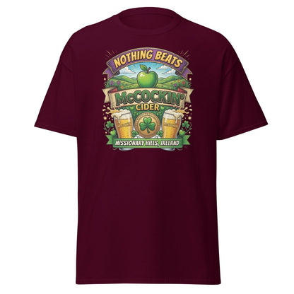 McCockin' Cider Funny T-Shirt – Hilarious Irish Parody Tee - Maroon - TeeRipple