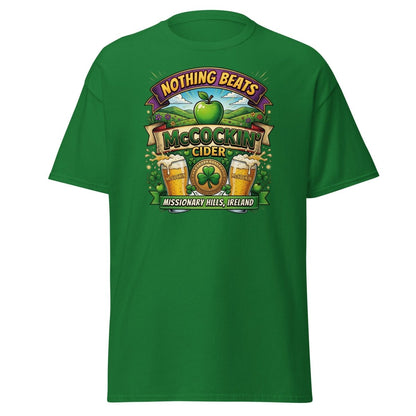 McCockin' Cider Funny T-Shirt – Hilarious Irish Parody Tee - Turf Green - TeeRipple