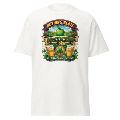 McCockin' Cider Funny T-Shirt – Hilarious Irish Parody Tee - White - TeeRipple