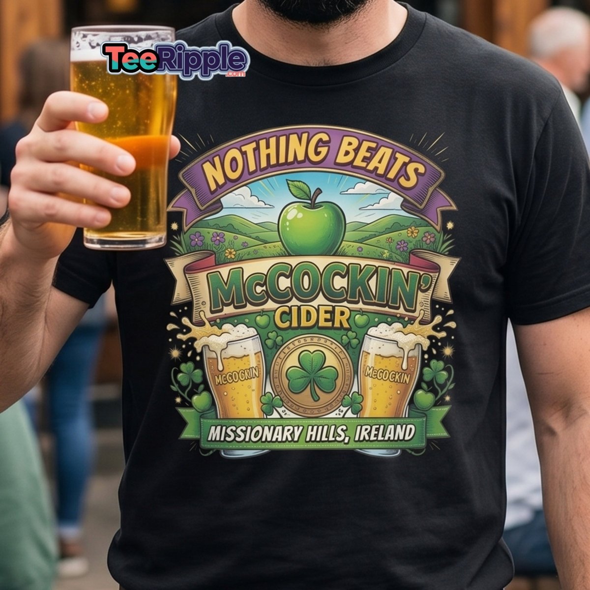 McCockin' Cider Funny T-Shirt – Hilarious Irish Parody Tee - Maroon - TeeRipple