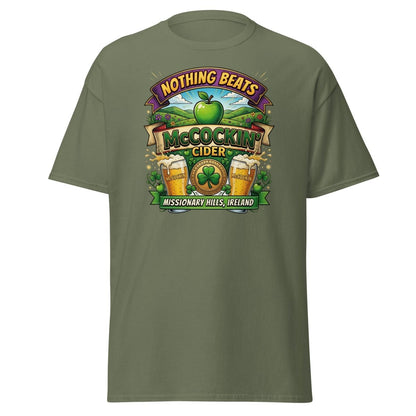 McCockin' Cider Funny T-Shirt – Hilarious Irish Parody Tee - Military Green - TeeRipple