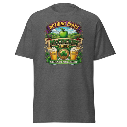 McCockin' Cider Funny T-Shirt – Hilarious Irish Parody Tee - Dark Heather - TeeRipple