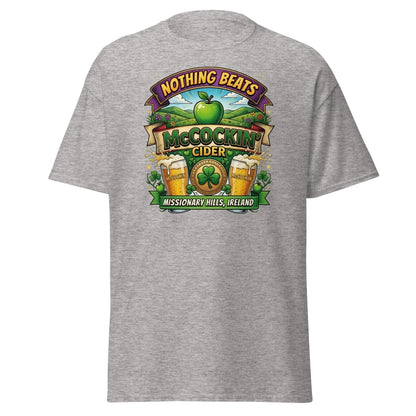 McCockin' Cider Funny T-Shirt – Hilarious Irish Parody Tee - Sport Grey - TeeRipple