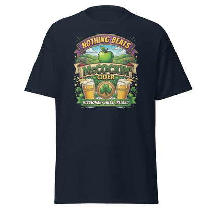 McCockin' Cider Funny T-Shirt – Hilarious Irish Parody Tee - Navy - TeeRipple