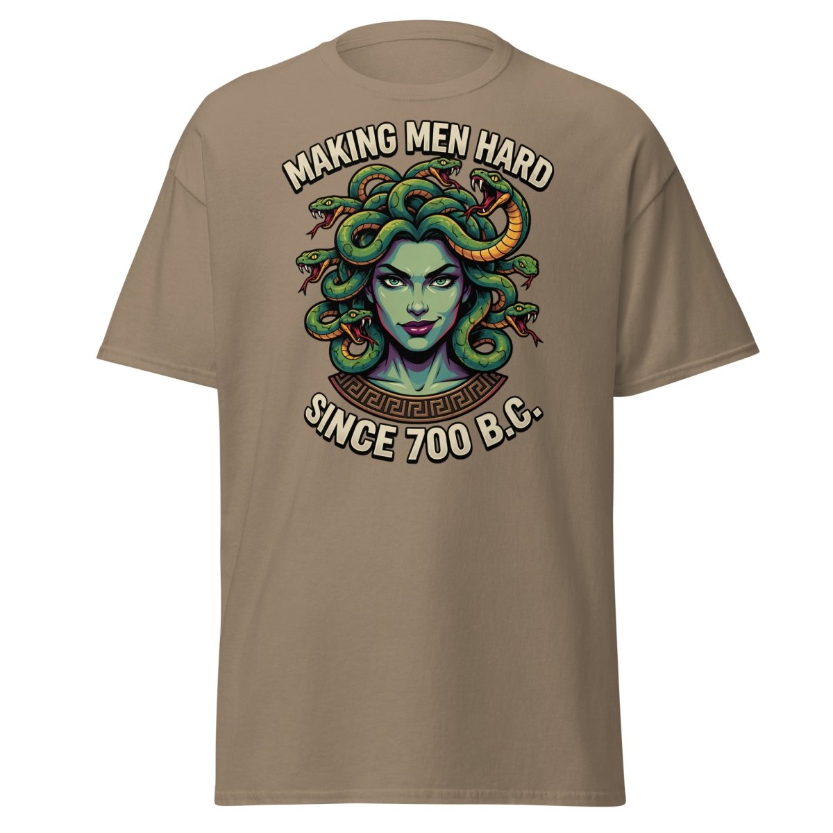 Medusa "Making Men Hard" Since 700 BC T-Shirt - Brown Savana - TeeRipple